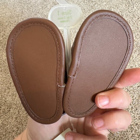 New Baby Sandals Brown Faux Leather Size 1 - Picture 4 of 5